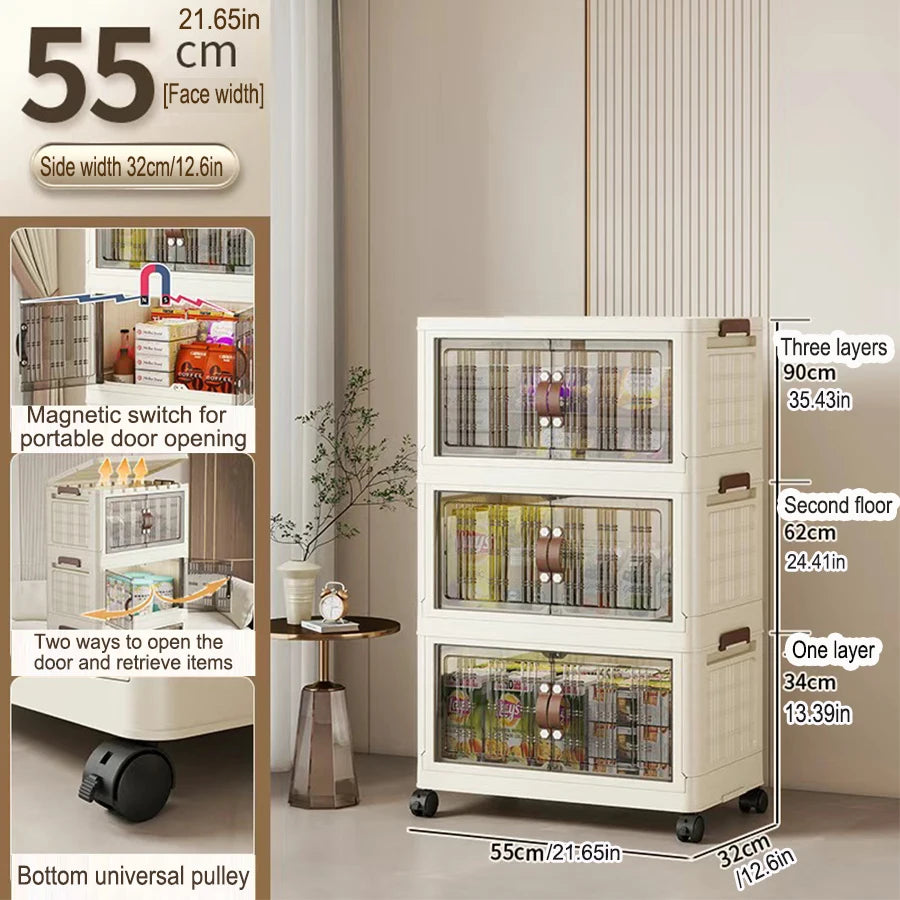 Large Capacity Folding Storage Cabinet - Dustproof Wardrobe Closet Organizer Easy Install