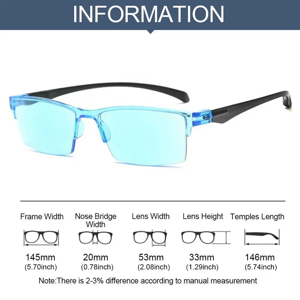 Smart Automatic Zoom Reading Glasses Anti Blue Ray Reading Glasses Autofocus Power Half-Rim Near Far Computer Glasses Elegant