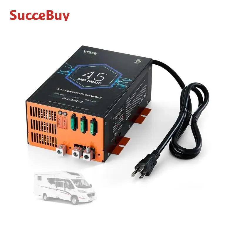 SucceBuy RV Converter 45/55/80Amp 110V AC to 12VDC Battery Charger 4Stage Smart Charging 13V to 16.5V Adjustable Operating Range