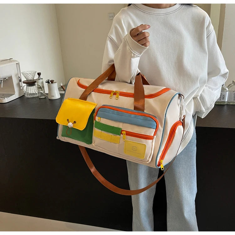 Travel Bag, Duffel Bag Cosmetics Bag, Professional Fitness Bag, Yoga Swimming Training Backpack, Satchel Shoulder Crossbody Tote Bag, Suitable for Men and Women