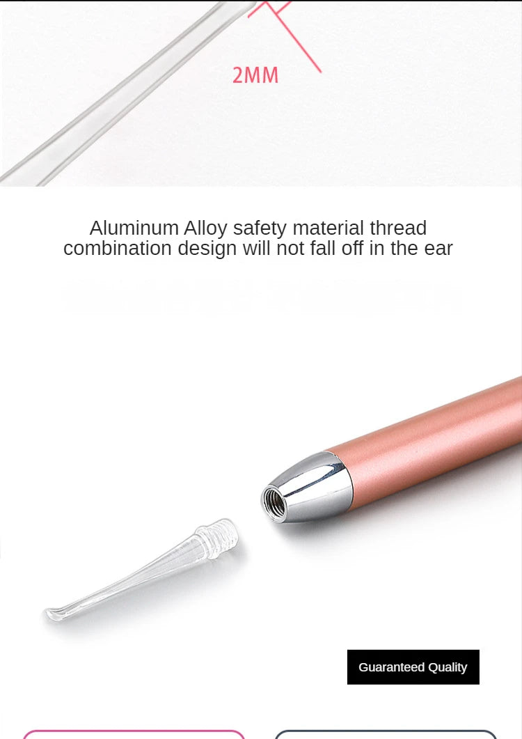 LED FlashLight Earpick Baby Ear Cleaner Endoscope Penlight Spoon Cleaning Ear Curette Light Spoon with Magnifier Ear Wax Removal