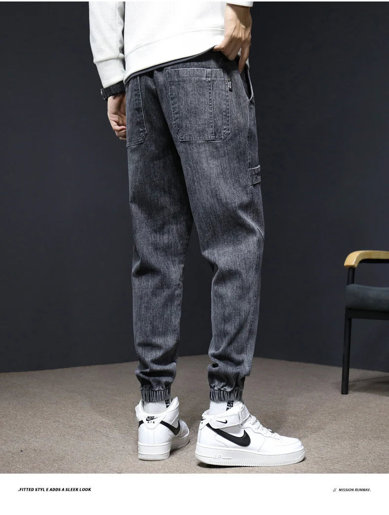 Jeans Men's Fall 2025 New Loose Leg Harem Pants Men's Elastic Waist Casual Pants