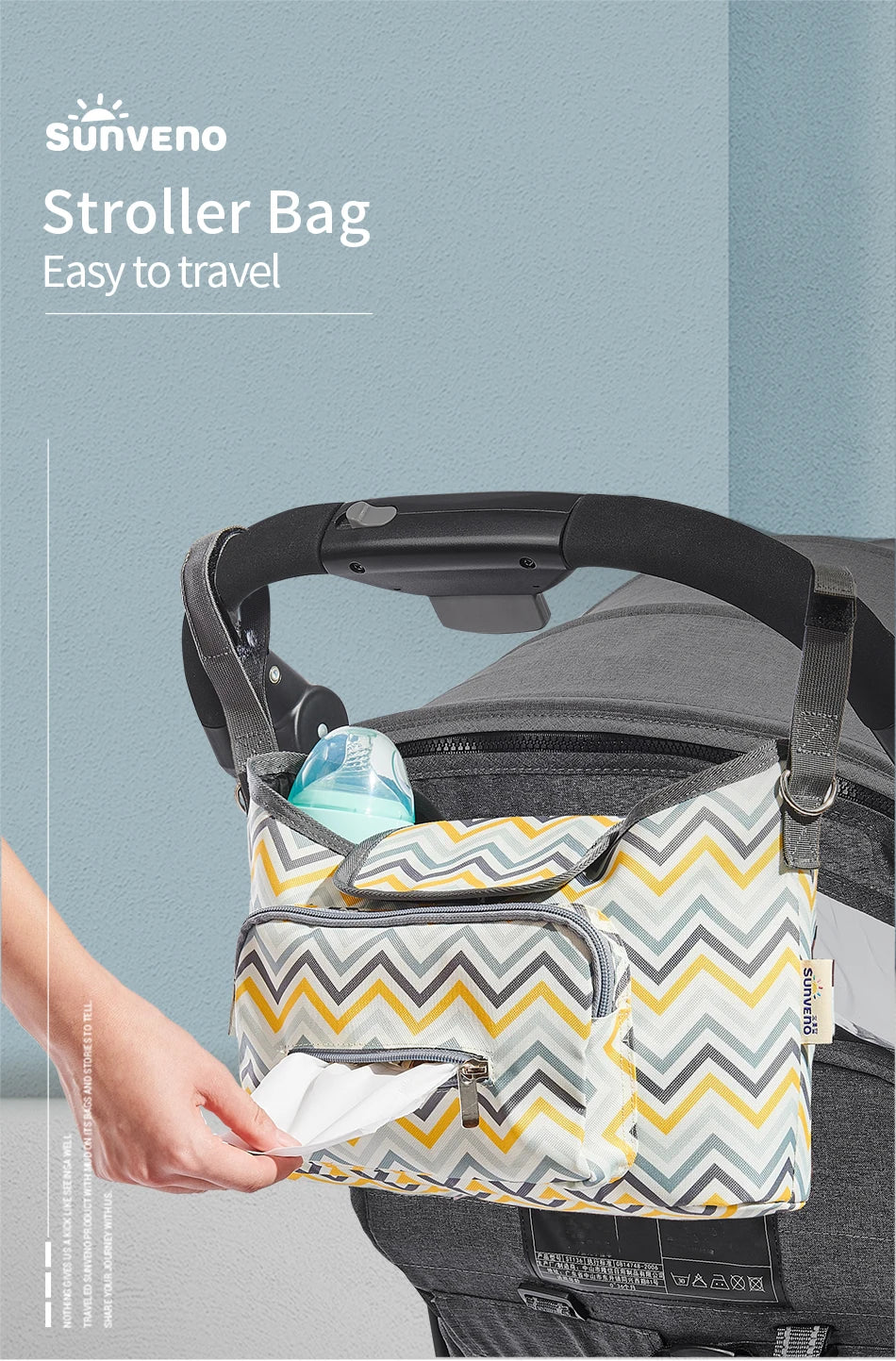 Sunveno Mommy Single Shoulder Bag Baby Stroller Organizer Suitable for Traveling with Baby Convenient Diaper Bag
