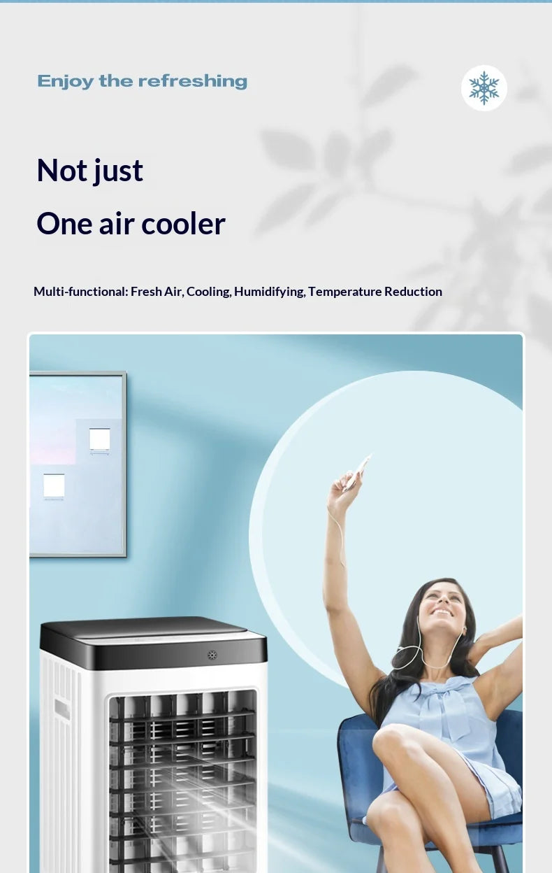 Remote Control Air Cooler Portable Water Cooling Fan Mini Mobile Air Conditioner Household Refrigeration Fan EU US UK Plug