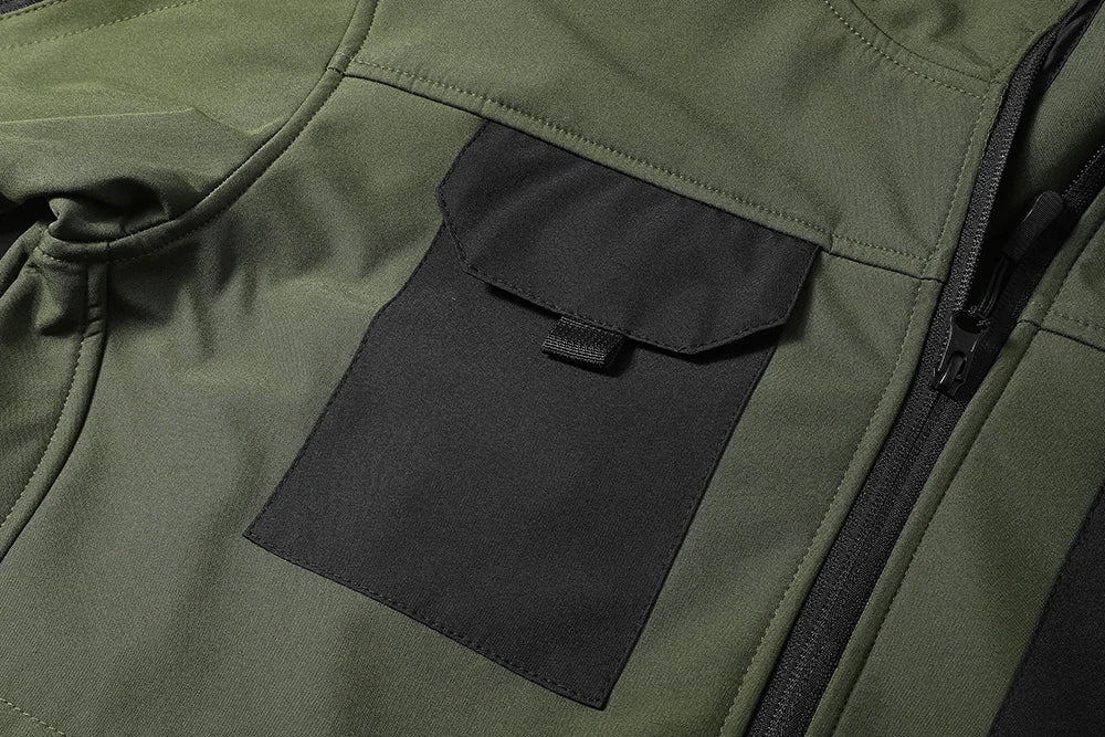 Men's hooded tactical jacket for autumn and winter outdoor windproof waterproof warm hiking camping and fishing durable jacket