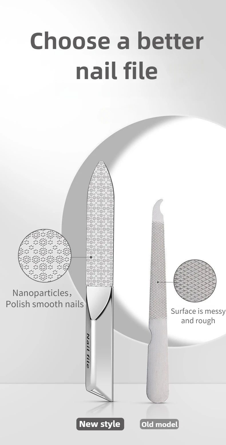 Stainless Steel Double Side Nail File Styling Accessories Polish Remover For Buffer Manicure Tools For Home And Travel