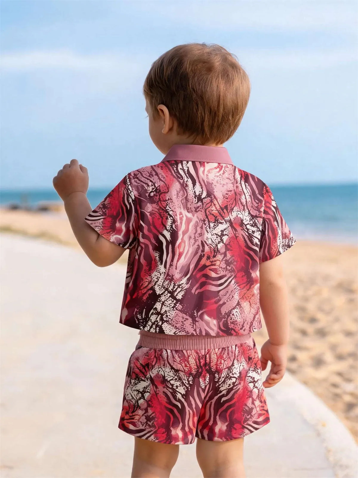 Baby boy shirt short sleeved shorts set summer style breathable, sweat absorbing, quick drying fabric comfortable and versatile