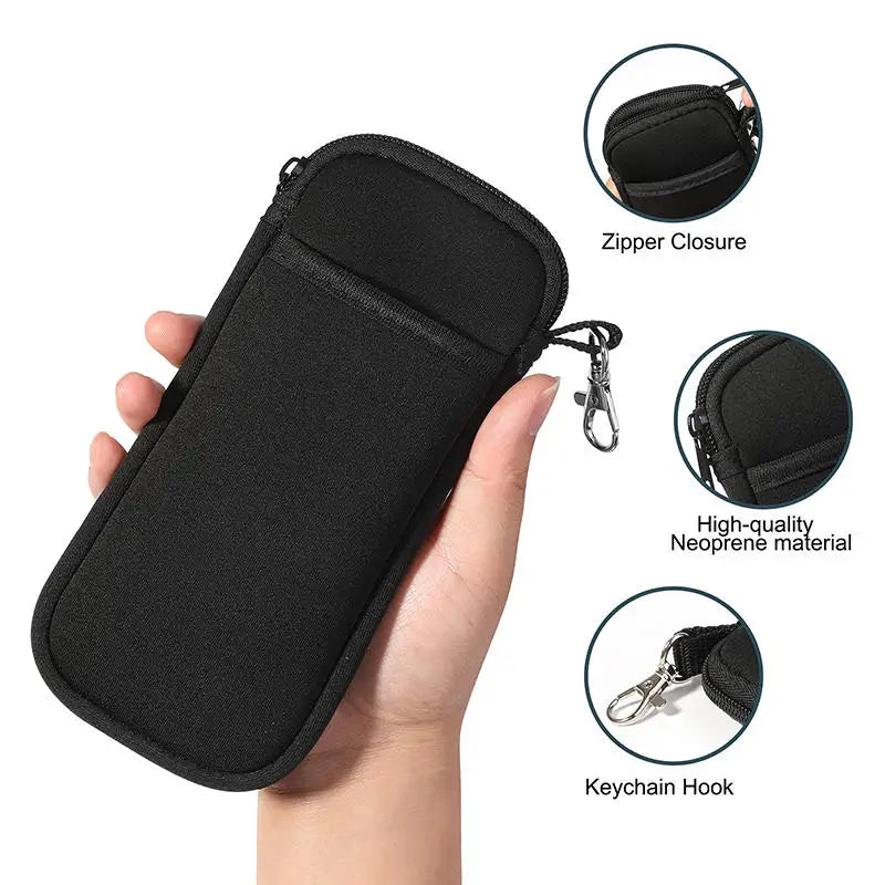 Portable Zipper Soft Glasses Case With Carabiner Sunglasses Case Zipper Eyeglass Pouch Glasses Protective Shell Bag 2 Style
