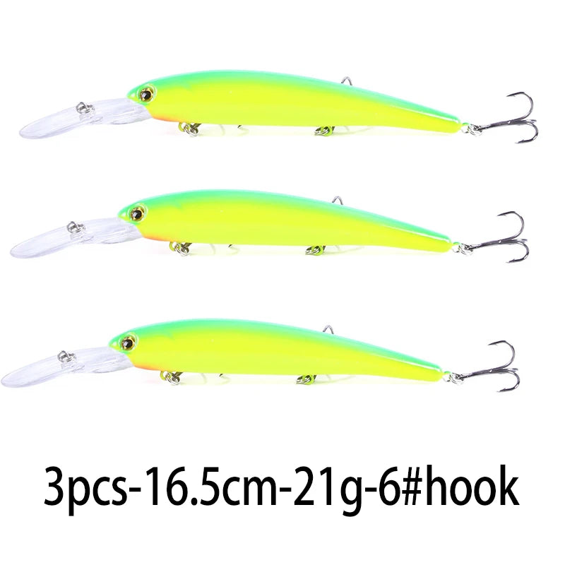 1pcs 16cm 20g Deep Diving Large Minnow Wobbler Lure Artificial Hard Bait Crankbait Bass Pike Perch Walleye Fishing Tackle