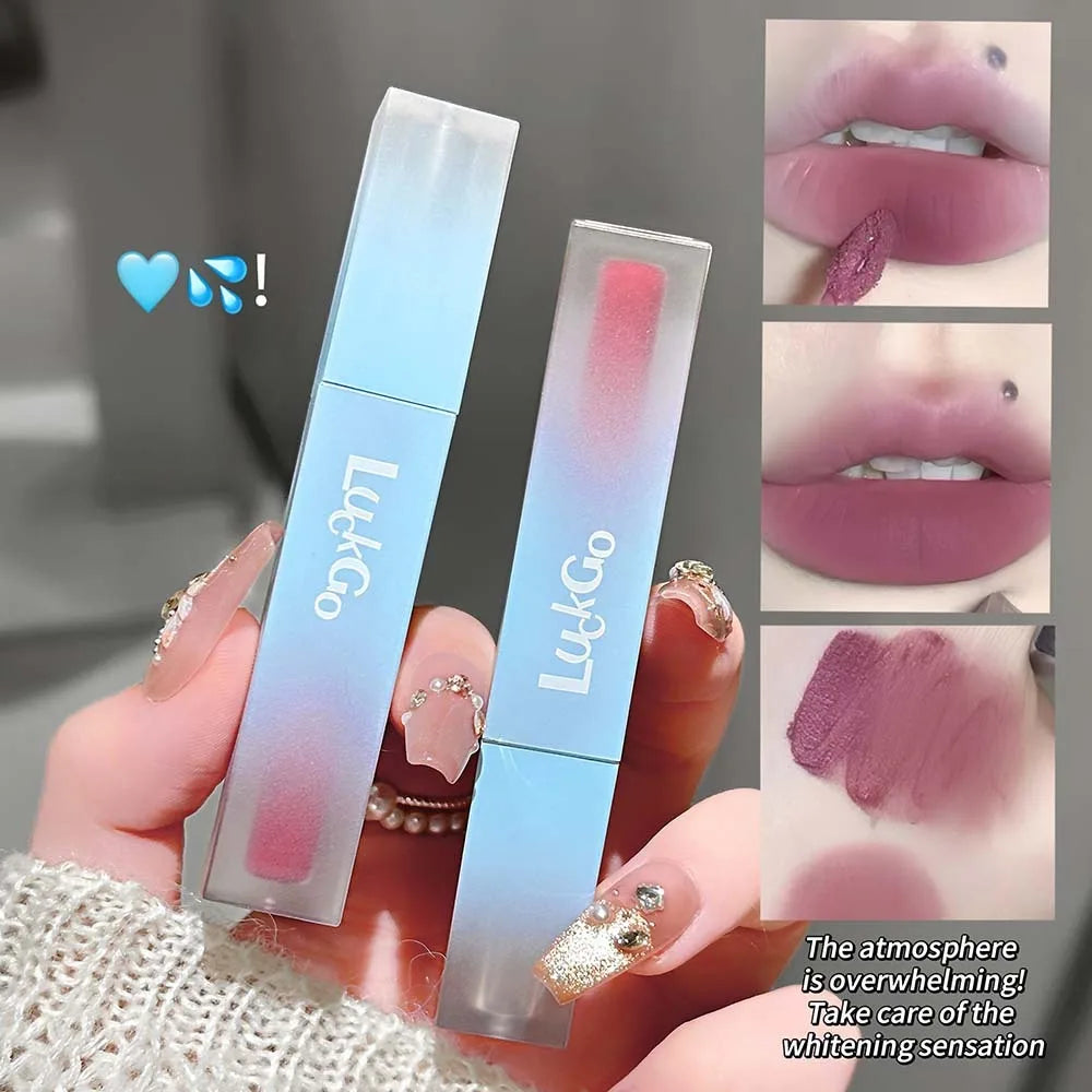 1Pc Nude Matte Lip Mud Waterproof Non-stick Pink Liquid Lipstick Long Lasting Highly Pigmented Lipgloss Tint Korean Cosmetics