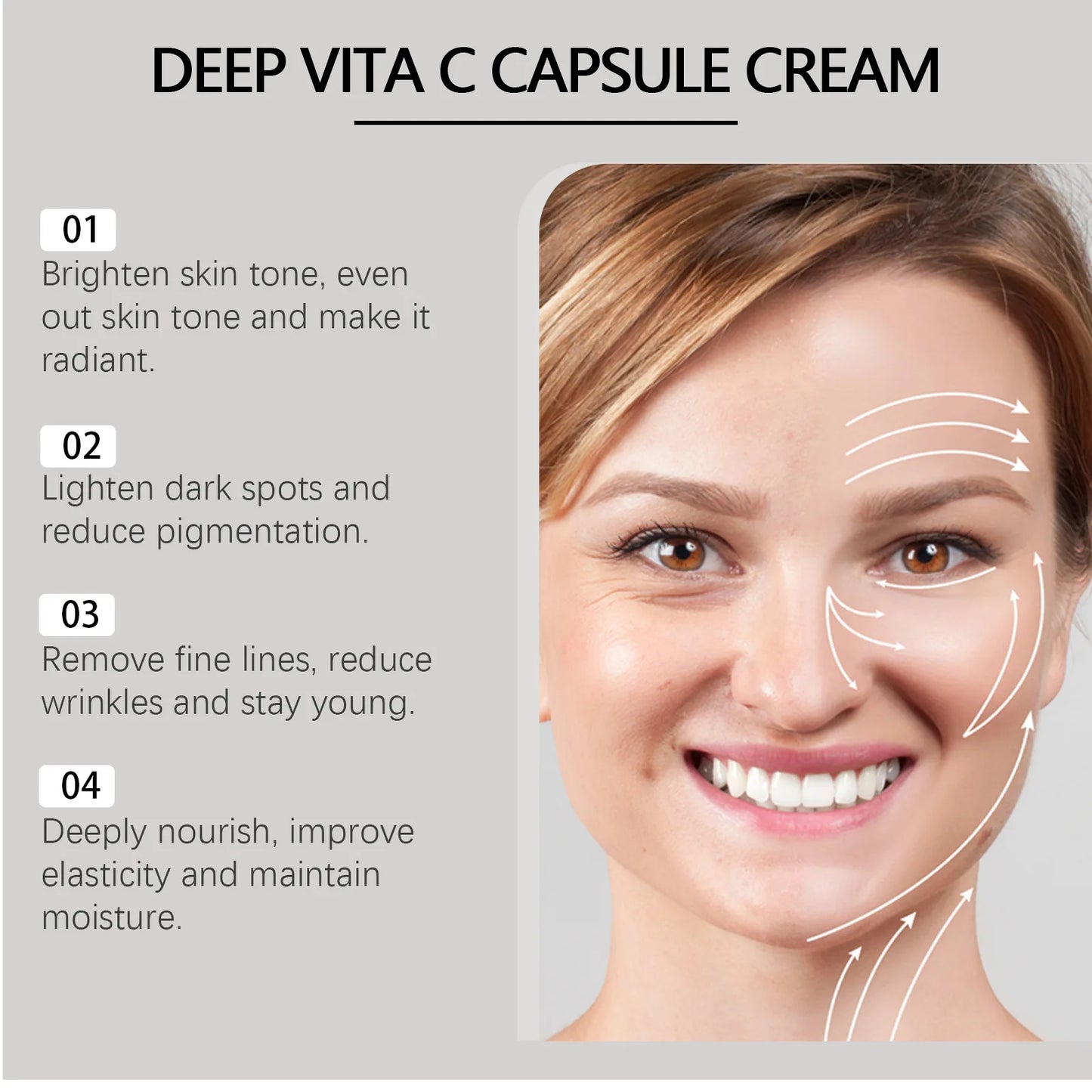 Deep Vita C Capsule Cream Collagen Face Moisturizer Anti Aging Gel Firming Repairing Fade lines Hydrating Skin Care Products