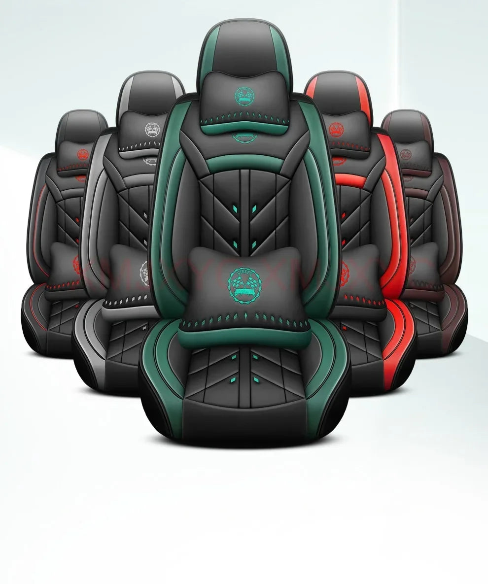 Universal Style Full Coverage Car Seat Cover for Ford Focus Mk4 Audi A6 4F W211 Skoda Kodiaq Clio 4 Car Accessories Pu Leather