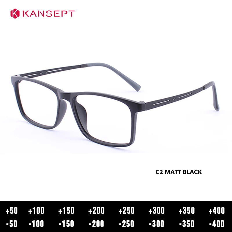 KANSEPT Square Man Glasses Myopia Big Face Glasses for Women Blue Light Lenses to Read Lunette De Lecture Femme Eyeglass Frames
