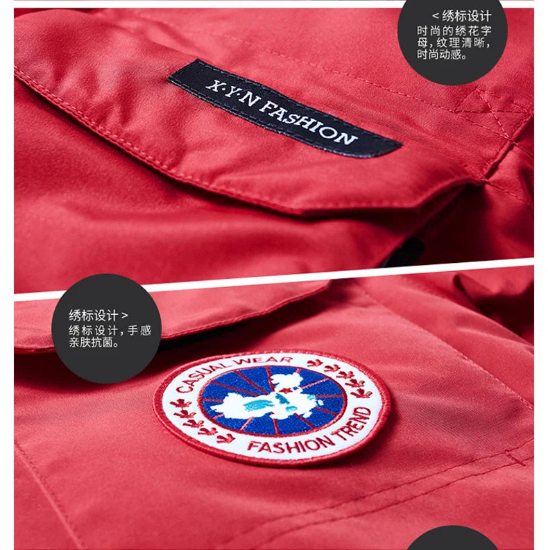 -30 C FIT Plus Thick Velvet Down & Parka coat 6XL 7XL 8XL  winter jacket men waterproof windproof chaquetas hombre