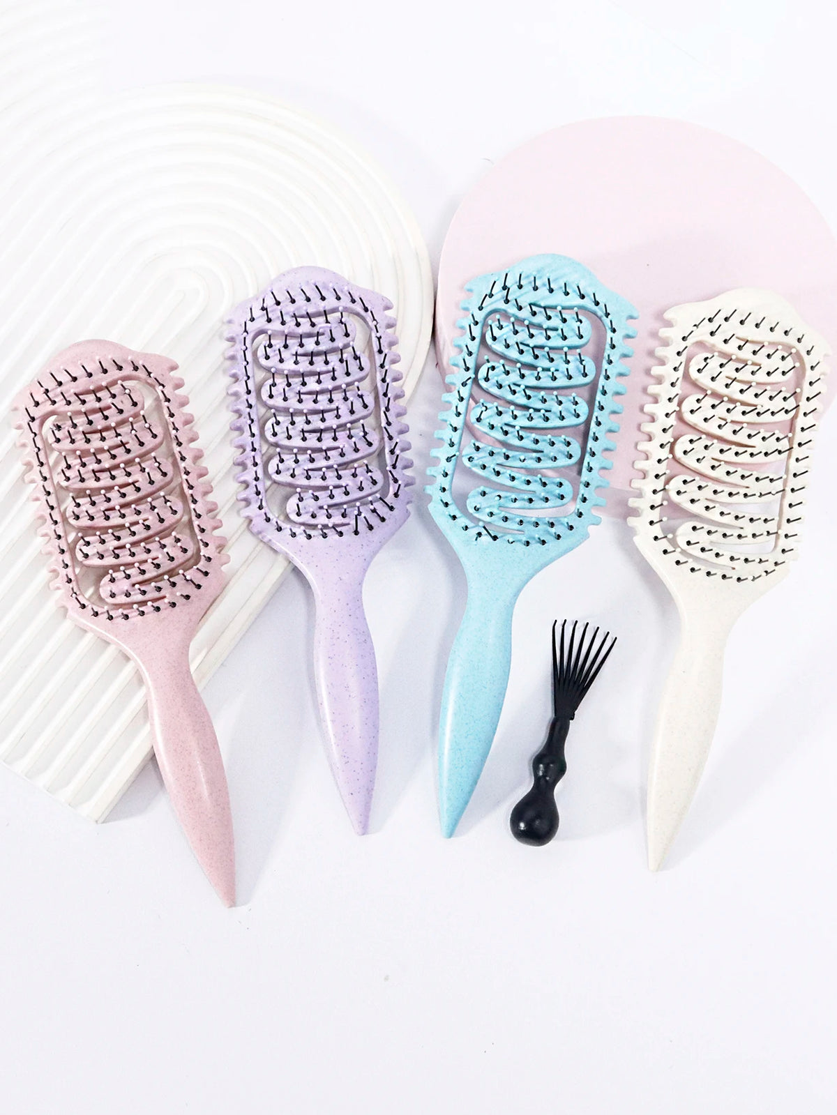 2-piece set of hair styling brushes with cleaning claws for creating voluminous curls Special for real hair wigs