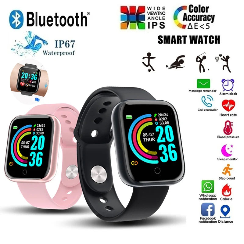 Smart Watches For Women Men Bluetooth Connect Phone Player Music Control Fitness Heart Rate Monitor Sport Bracelet Digital