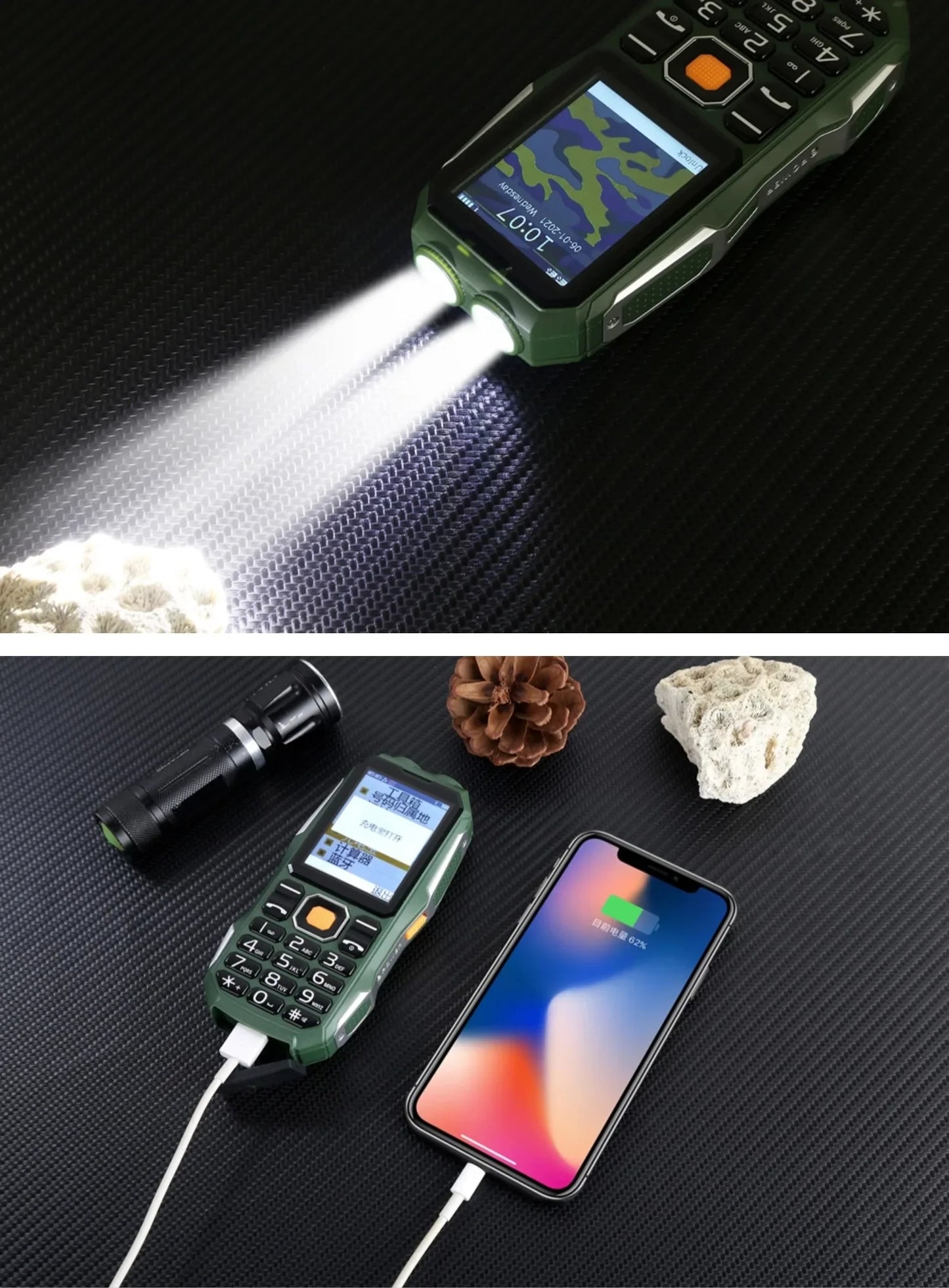 Low Price Rough Phone Big Battery Push-Button Quick Call 3 Sims Loud Speaker Two Torch GSM 2G Large Display Durable Senior Phone