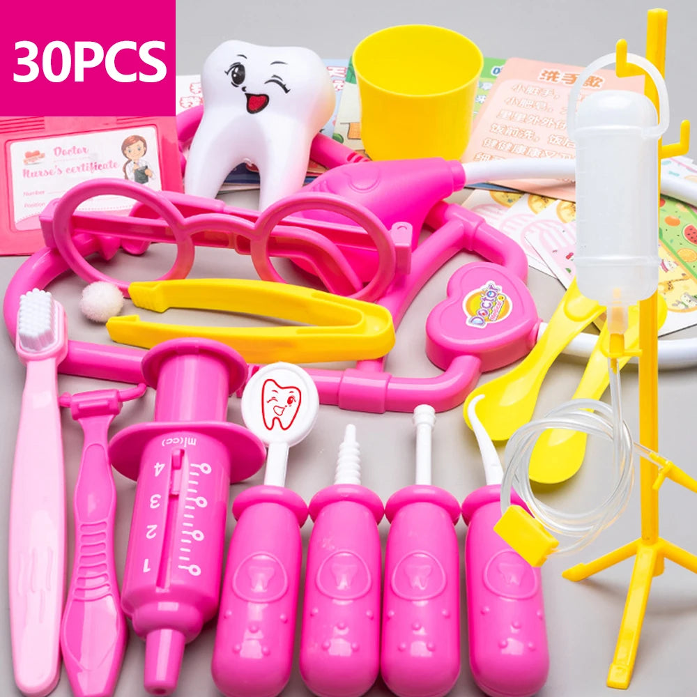 Doctor Play Set 30PCS Simulated Kids Doctor Kit Toys with Stethoscope Educational Pretend Play Medical Toy Boy Girl Toddler Gift