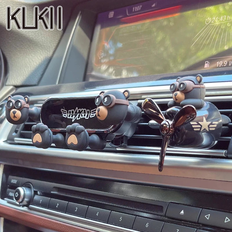 Cartoon car phone holder vent mount strong gravity clip cell air conditioner outlet stand mobile assecories support rack bracket