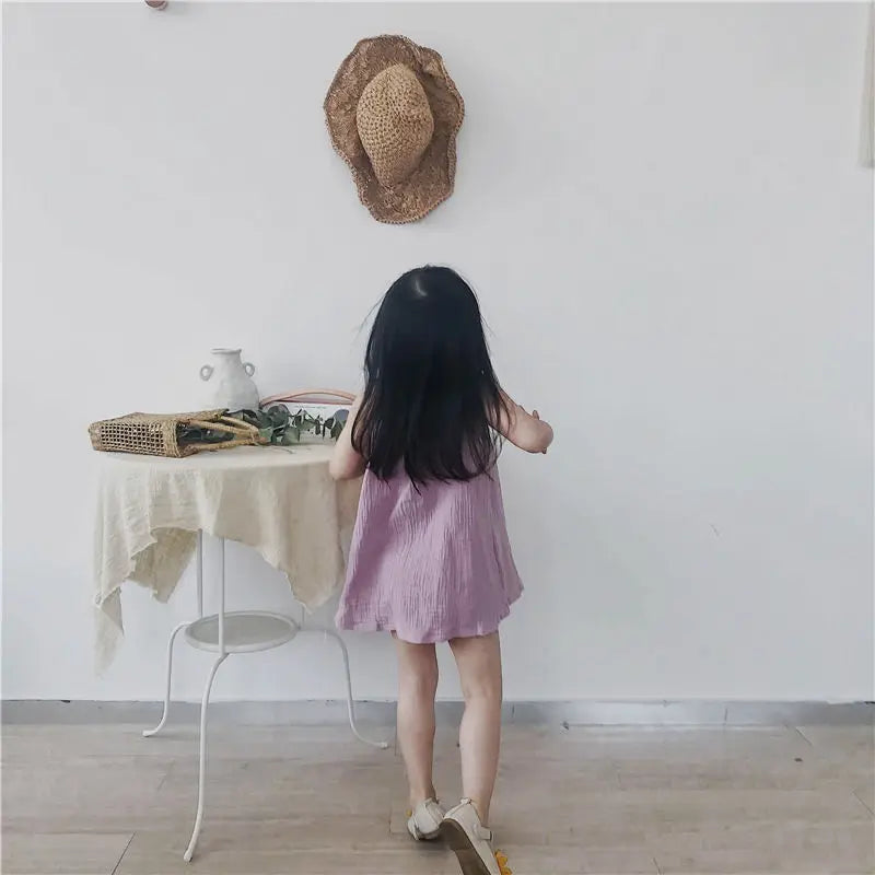 Cute Cotton Baby Dresses One-piece Summer Beach Sundress Muslin Dress for Girls Christening Carnival Costume Baby Newborn Items