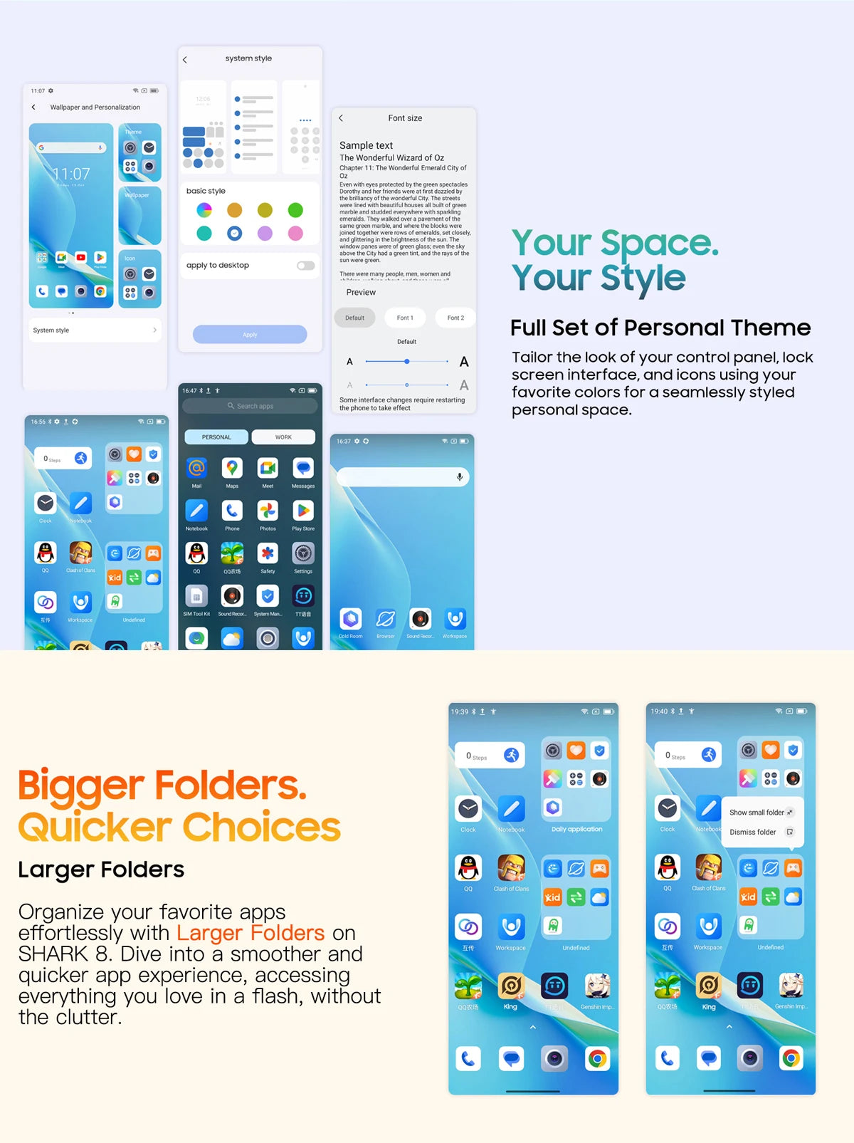 Blackview SHARK 8 Unlocked Smartphone Android13 Mobile Phone, Helio G99 16GB 128GB/256GB, 6.78'' 2.4K Display 64MP Cellphone NFC