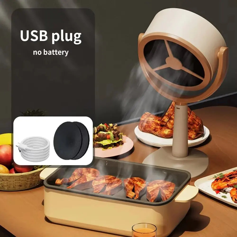 Portable Electric Desktop Range Hood USB Adjustable Angle Mini High Suction Power Exhaust Fan for BBQ Hot Pot Kitchen Appliances