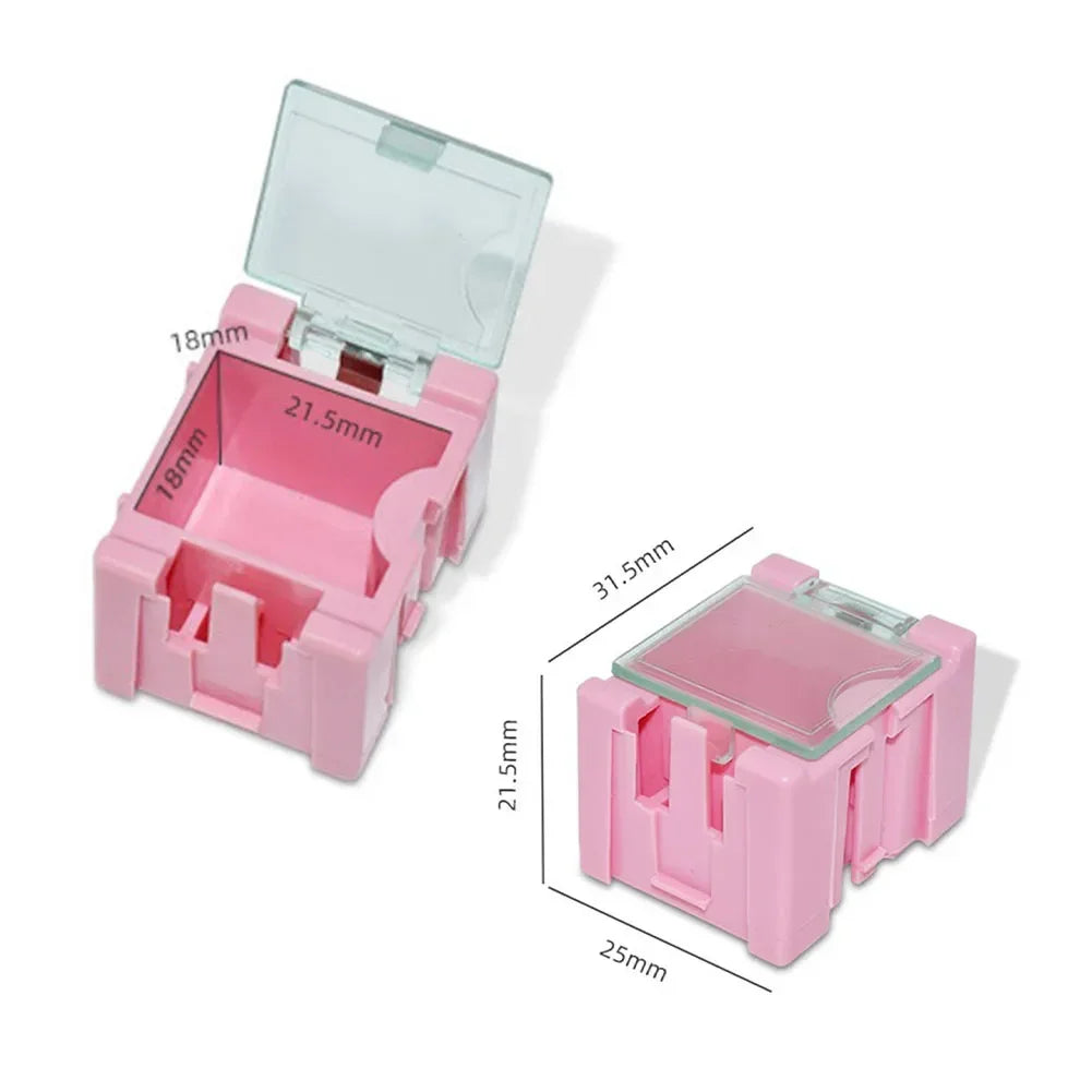 10pcs Electronic Component Container Cases Mini Storage Boxes Kit Plastic Mini Tool Box For Chip Screws Nuts 31.5x21.5x25mm