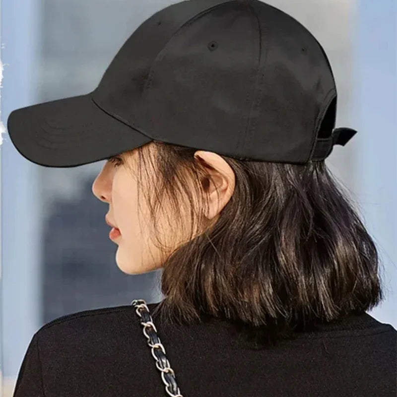 New Fashion Hat Hair Extensions Medium Long Ladies Curly Wigs Hats Connected Head Cover Synthetic Peaked Cap Wig For Women