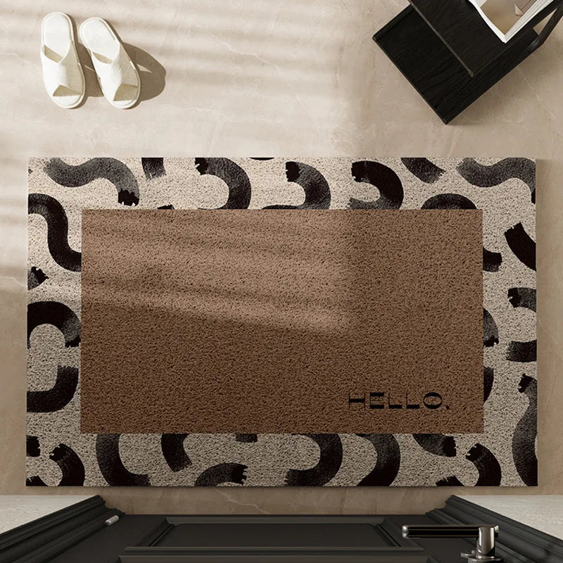 Wave Point Non-slip PVC Retro Entrance Doormat Floor Mats Silk Loop for Entryway Porch Hallway Home Decor Dust Removal Carpet