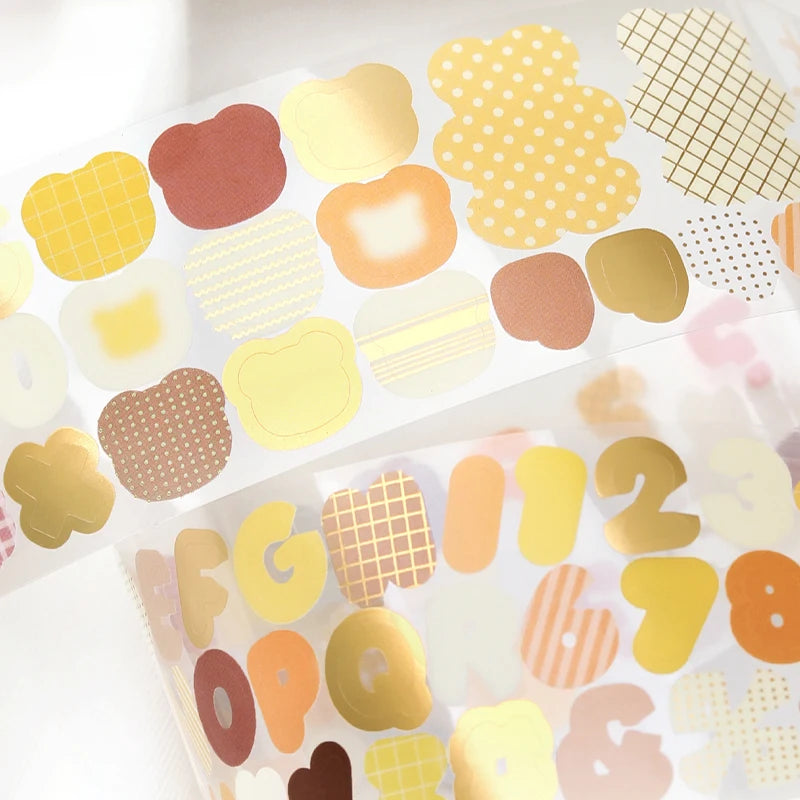 40mm * 300cm Kawaii Ins Basic Geometric Pattern Die Cutting Stickers Creative Handbook Decoration DIY Diary Scrapbook Supplies