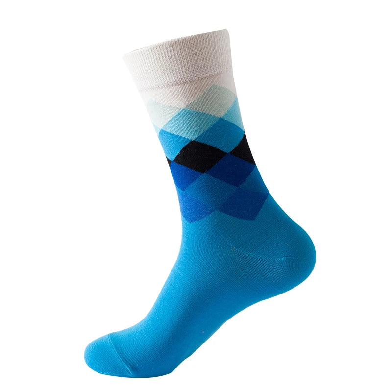 Classic Male Happy Cotton Casual Crew Socks Breathable Color Compression Funny Sox Business Dress High Quality  Socks for Men