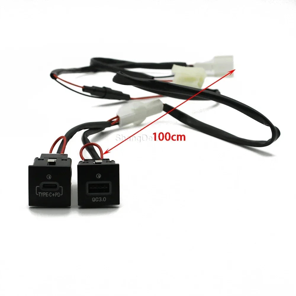 Quick Car Charger Socket 12V/24V USB Charging Outlet Power Adapter QC3.0 PD Type for VW Golf 6 Jetta 5 MK5 Scirocco 2006-2012