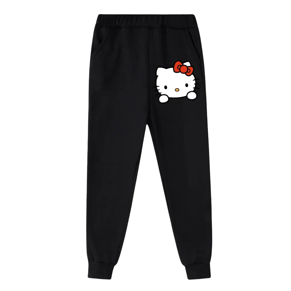 Boys Girls Hello Kitty Hoodies Long Sleeves Cartoon Sweatshirt Baby Children Clothing Autumn Zipper Cardigan Kids Street Wear