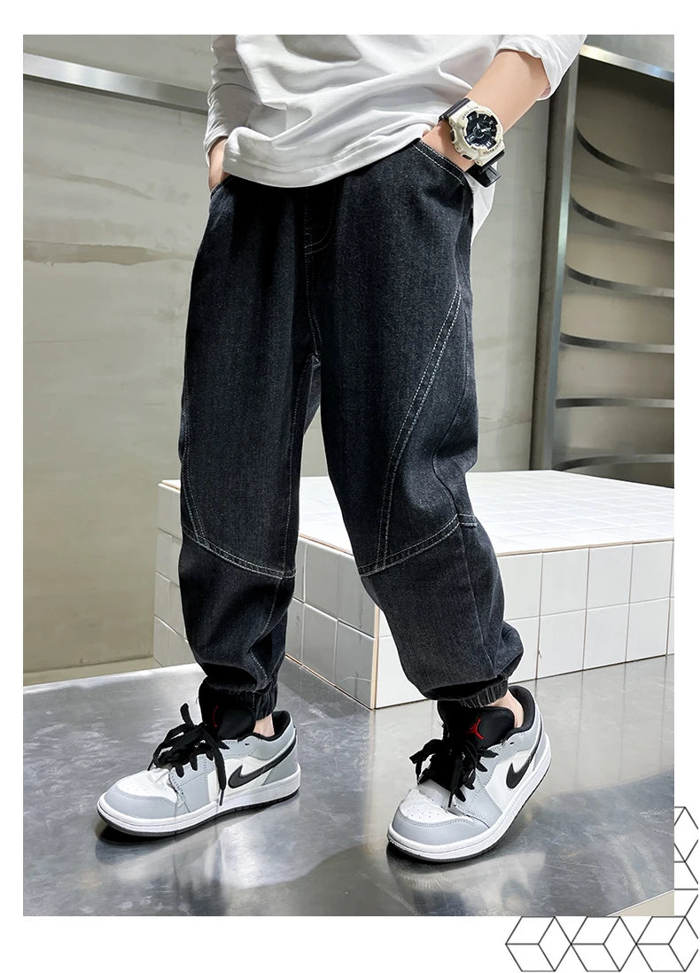 Big Boy Jeans Casual Fashion Cool Children's Pants Boys' Baggy Summer Clothing Teenagers Comfortable Fit Kids' Fashion