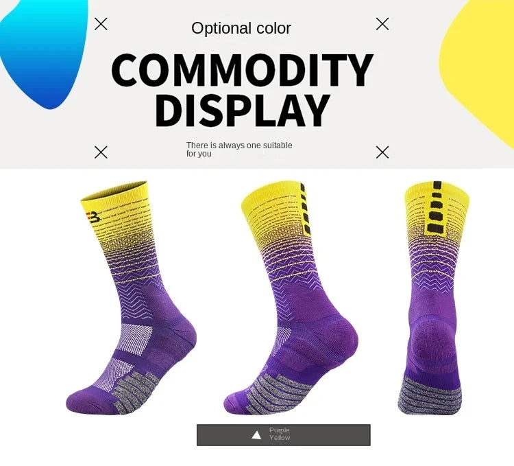 Sport Cycling Basketball Socks Compression Running Man Black Trend Breathable Long Hiking Damping Athletic Professional Big Kids