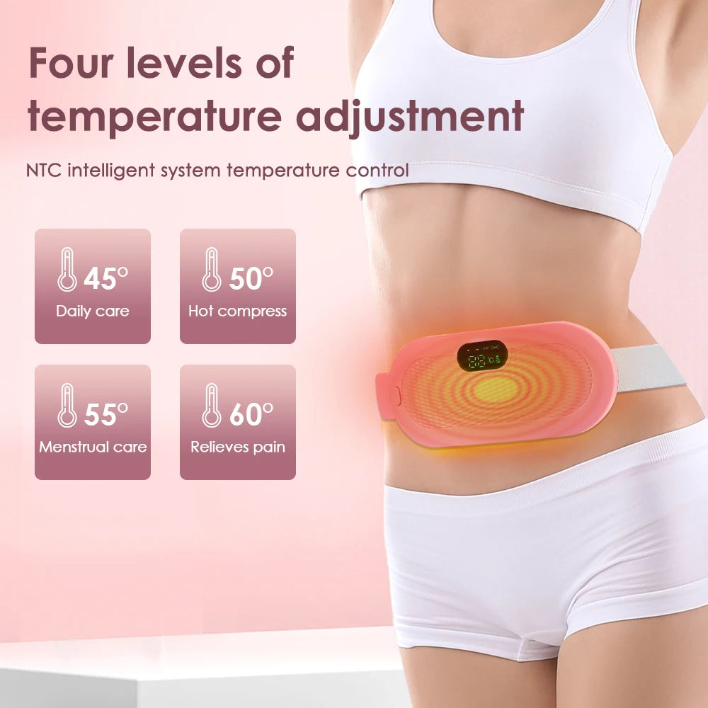 Cordless Electric Heating Pad Belt Adjustable Levels for Women Best Abdominal Heating Massager Hot Compress for Menstrual Period