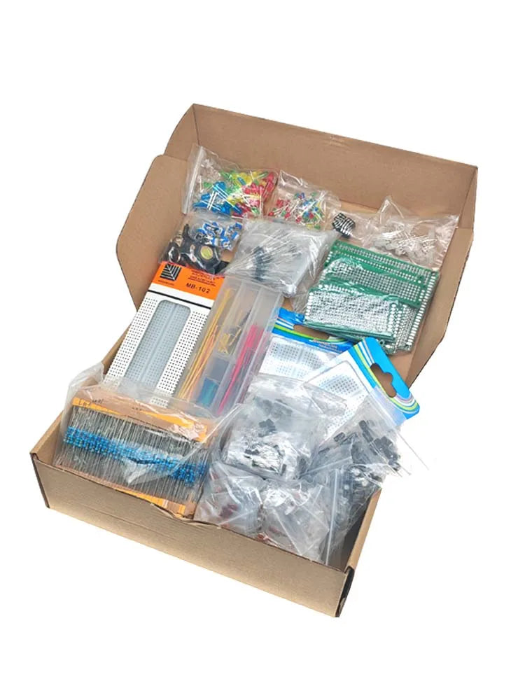 2110pcs Electronic Components Kit Ultimate Edition Various Common Capacitors  Resistors T0-92 LED PCB Board DIP-IC Breadboard