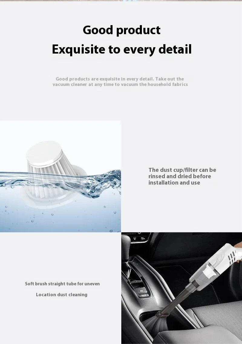 HOMEFISH Portable Handheld Household Vacuum Cleaner Wireless Strong Suction Multi-Function and Car Vacuum Cleaner