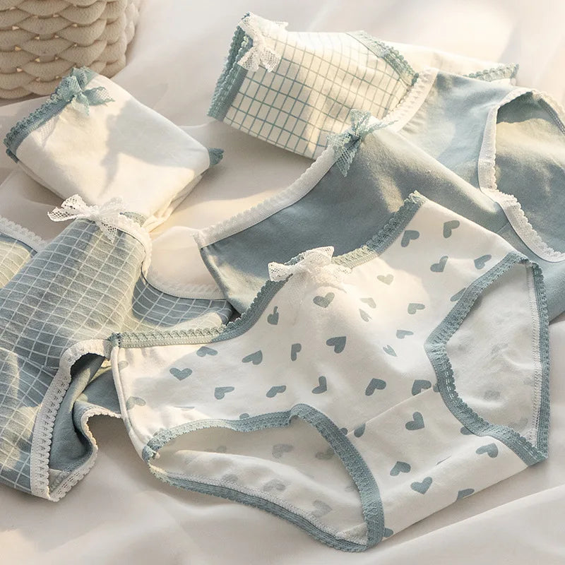 New 5PCS/Set Women's Underwear Cute Bear Cotton Panties Briefs For Girl Ladies Sexy Lingerie Cartoon Female Pantys Underpants
