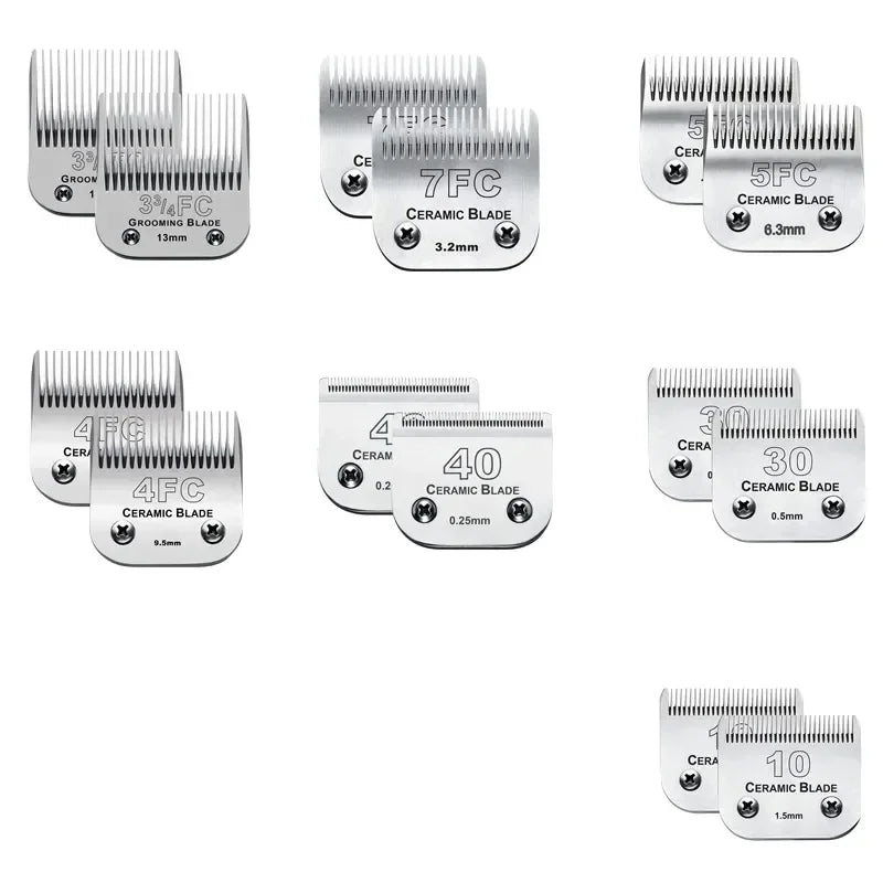 2PC Detachable Pet Clipper Replacement Ceramic Blades Compatible with many Andis /Oster A5/Wahl KM Series Dog Clipper Trimmer