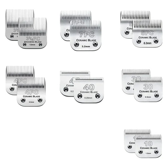 2PC Detachable Pet Clipper Replacement Ceramic Blades Compatible with many Andis /Oster A5/Wahl KM Series Dog Clipper Trimmer