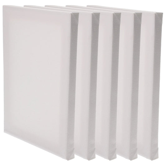 5pcs Stretched Canvas Square Blank Canvases Cotton Canvases For Oils Watercolor Painting Canvas 8 X 6 Inches ( 20 X 15 Cm)