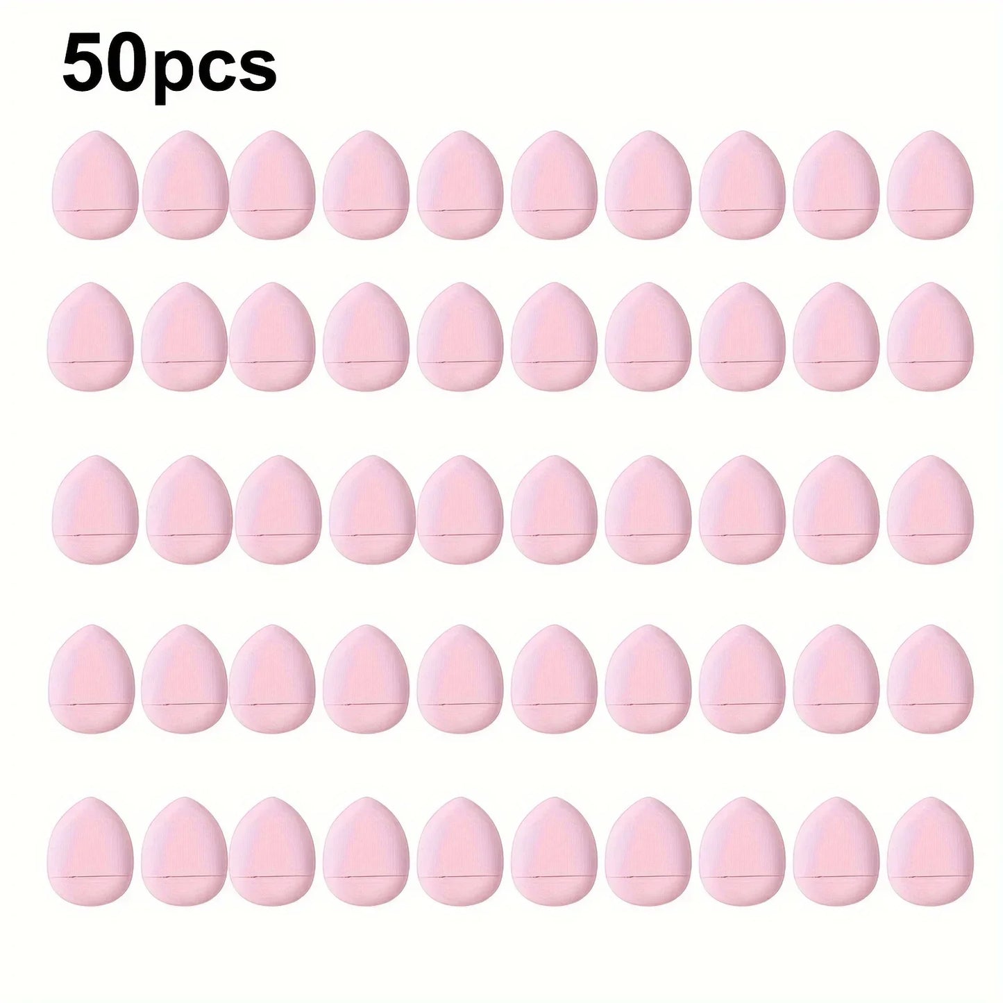 50-Pack Mini Fingertip Powder Puff Set (Pink) - Precision Foundation & Concealer Applicator Sponge Finger Pads