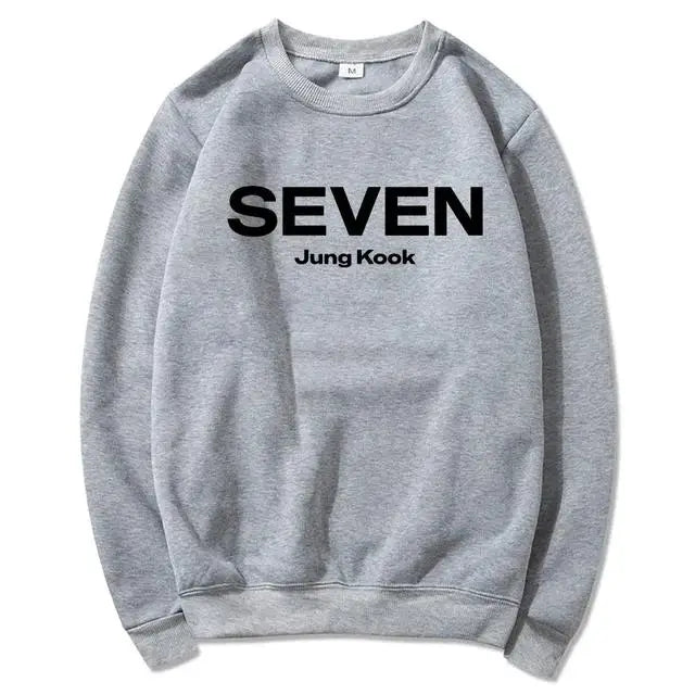 Letter Print JungKook Seven Hoodie Women/Men Harajuku Aesthetic Hoodies Unisex Autumn Winter Pullovers Dropshipping Sweatshirts
