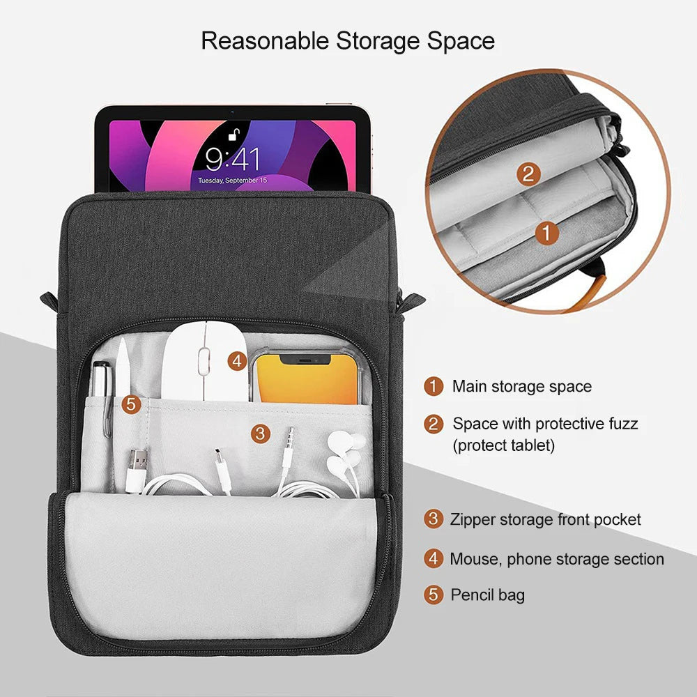 Shoulder Bag for MacBook Air M1 Case 2023 New M2 13 inch Laptop Bag for iPad Air 5 Pro 12.9 11 10th Gen S9 8 7 Plus women / men