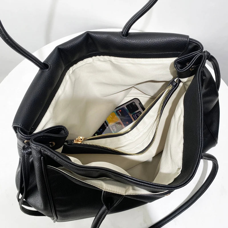 Briefcase Tote Bags For Women Luxury Designer Handbag And Purses 2025 New In PU Grain Multi-compartment Design Underarm Shoulder