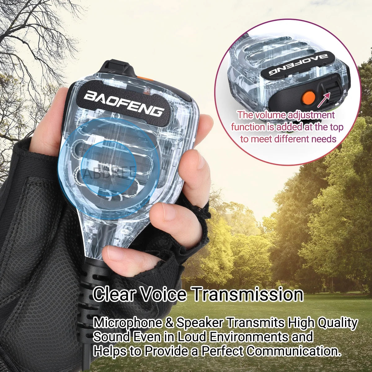 Baofeng BF-850 IP54 Waterproof Walkie Talkie Speaker Mic Volume Adjustable High Clear Sound For UV-5R BF-888S AR-152 PRO Radio