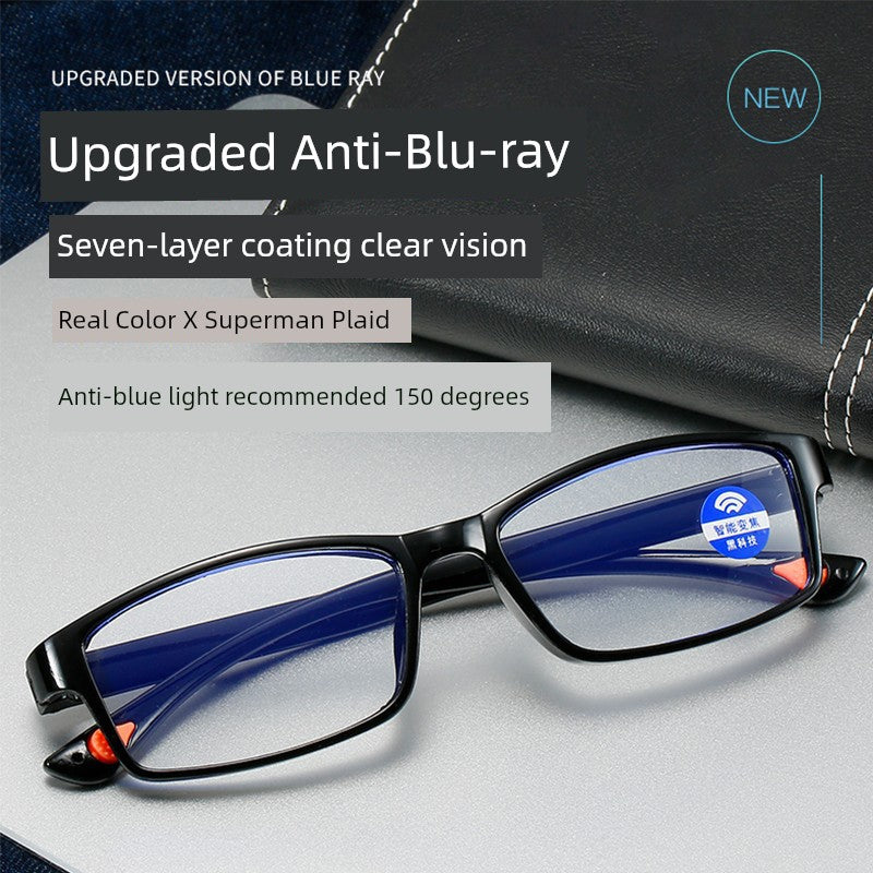 Middle-Aged and Elderly Reading Glasses Men's Dual-Use Anti-Blue Light Multi-Focus Smart Zoom Multi-Function Presbyopic Glasses Ladies