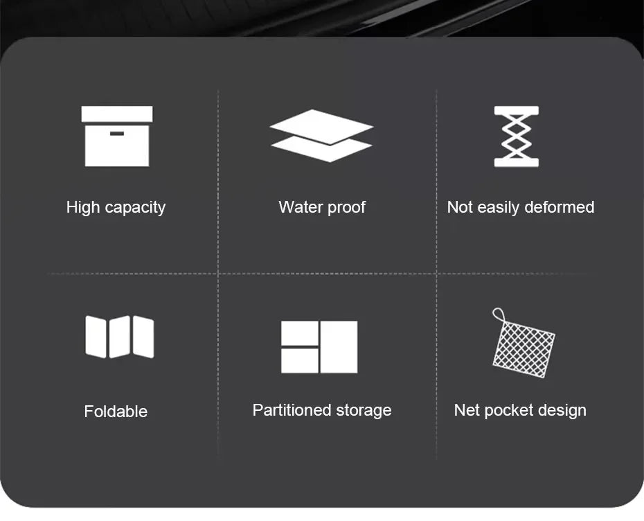 Foldable Trunk Storage Box Waterproof Oxford Cloth 110L Large-Capacity Car Organizer for Camping/Fishing Easy to Carry