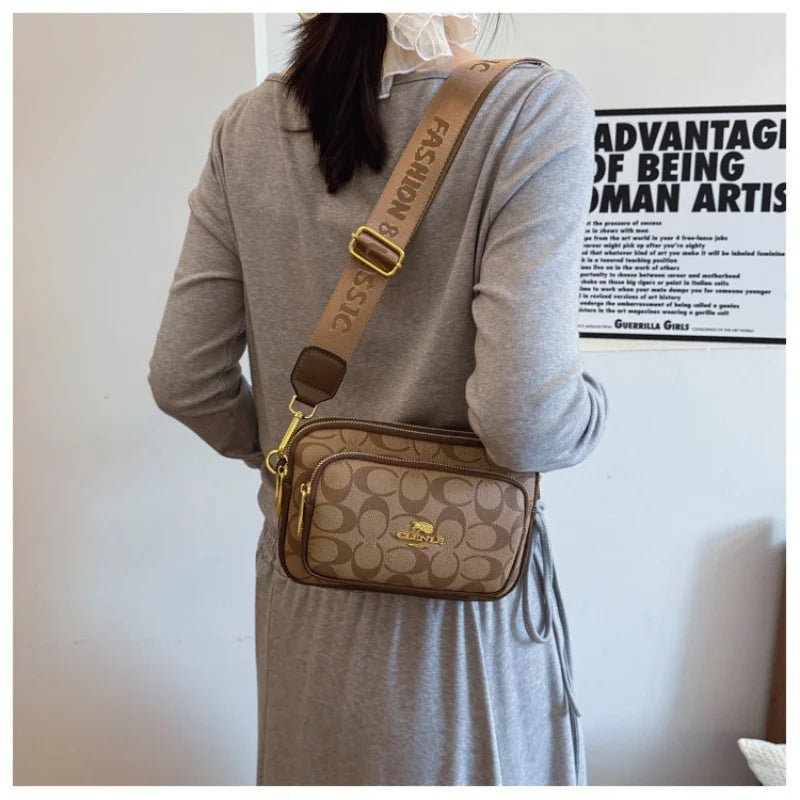 2026 New Retro Luxury Women Shoulder Bag Crossbody Bag Original Circular Pattern Logo Durable Fabric Adjustable Strap Daily Work